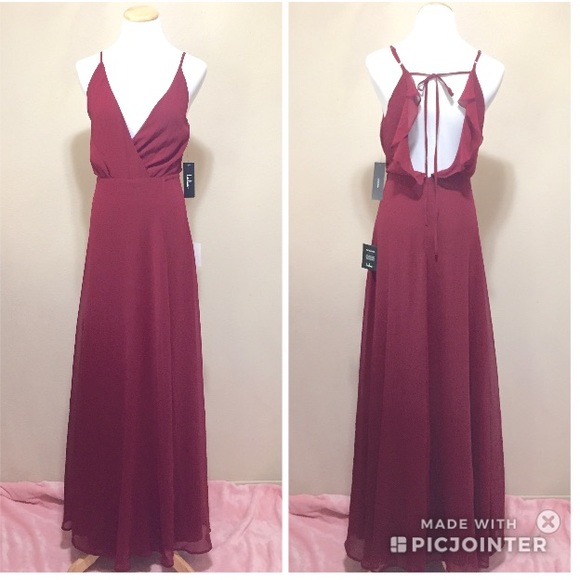 Lulus Dresses & Skirts - Lulus Burgundy Wine Chiffon Maxi Dress